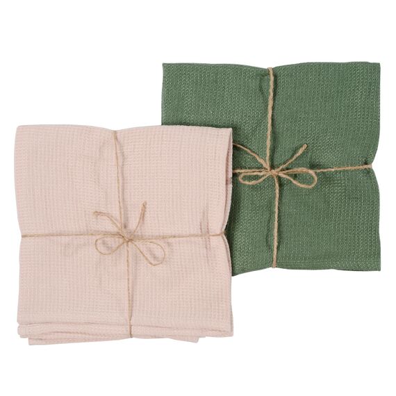 Полотенце кухонное вафельное из умягченного льна цвета пыльной розы из коллекции Essential, 47x70 см, Tkano, изображение 7