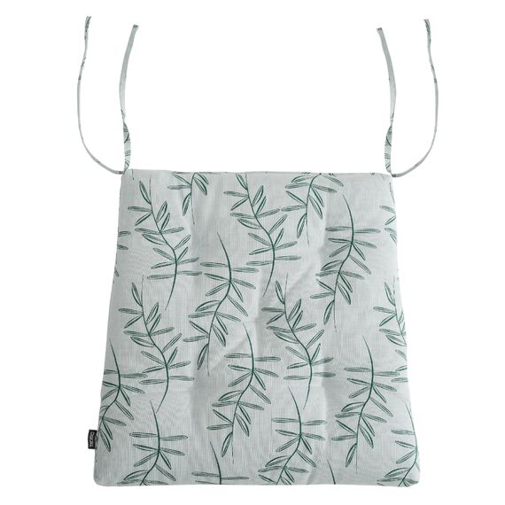 Подушка на стул из хлопка с графичным принтом Папоротник Russian North, 40х40х4 см, Tkano