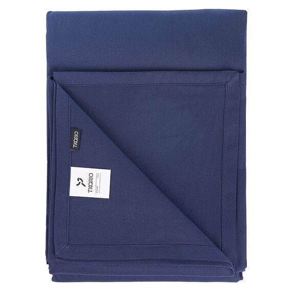 Скатерть из хлопка темно-синего цвета из коллекции Essential, 170х170 см, Tkano, изображение 4