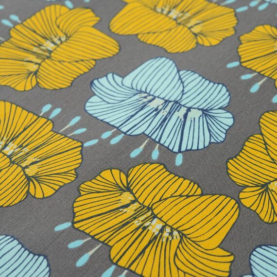 Салфетка сервировочная из хлопка серого цвета с принтом Цветы из коллекции Prairie, 45х45 см, Tkano, изображение 3