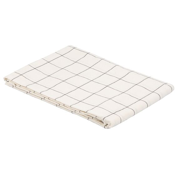 Скатерть из хлопка круглая белого цвета в клетку из коллекции Essential, 160 см, Tkano, изображение 2