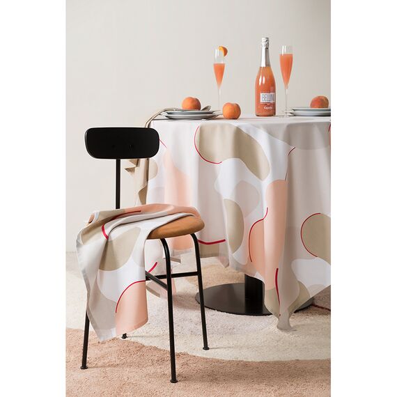 Скатерть из хлопка бежевого цвета с авторским принтом из коллекции Freak Fruit, 170х170 см, Tkano, изображение 2