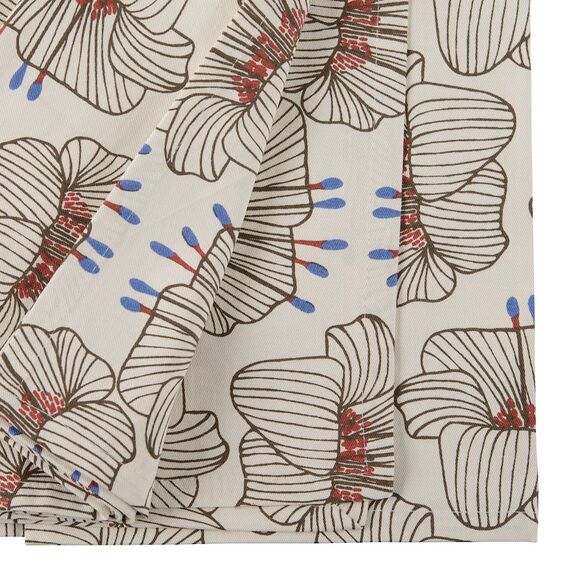 Скатерть из хлопка молочного цвета с принтом Цветы из коллекции Prairie, 170х250 см, Tkano, изображение 3