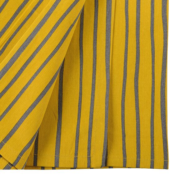 Скатерть из хлопка горчичного цвета с принтом Полоски из коллекции Prairie, 170х170 см, Tkano, изображение 4