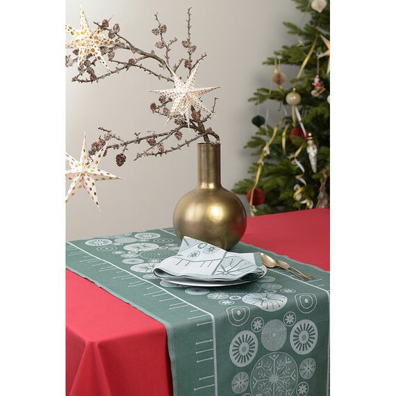 Скатерть на стол из хлопка красного цвета Russian North, 170х170 см, Tkano, изображение 2