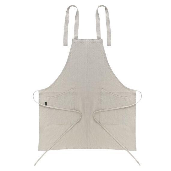 Фартук из умягченного льна бежевого цвета, 70х82 см, Tkano