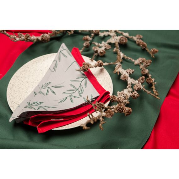 Салфетка сервировочная из хлопка с графичным принтом Папоротник Russian North, 45х45 см, Tkano, изображение 2