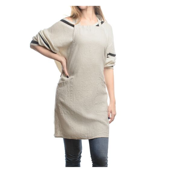 Фартук из умягченного льна бежевого цвета, 70х82 см, Tkano, изображение 7