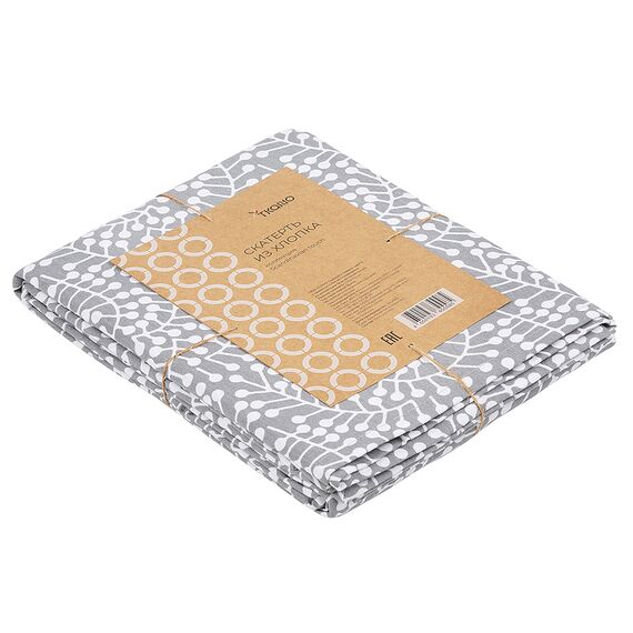 Скатерть серого цвета с принтом Спелая Смородина из коллекции Scandinavian touch, 170х170 см, Tkano, изображение 6