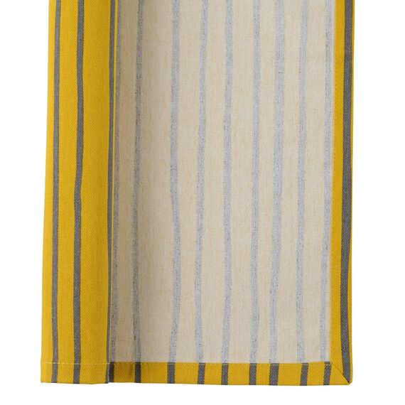Салфетка сервировочная из хлопка горчичного цвета с принтом Полоски из коллекции Prairie, 45х45 см, Tkano, изображение 2