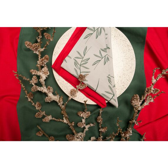 Салфетка сервировочная из хлопка красного цвета Russian North, 45х45 см, Tkano, изображение 2