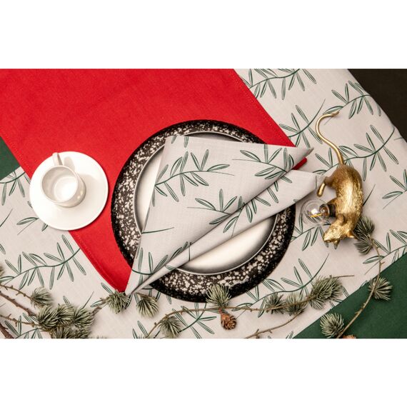 Салфетка сервировочная из хлопка с графичным принтом Папоротник Russian North, 45х45 см, Tkano, изображение 9