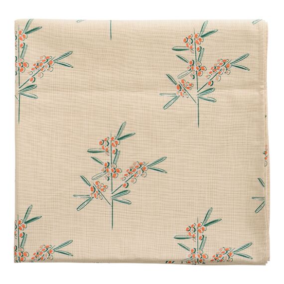 Скатерть на стол из хлопка с графичным принтом Обед рябинника Russian North, 150х250 см, Tkano