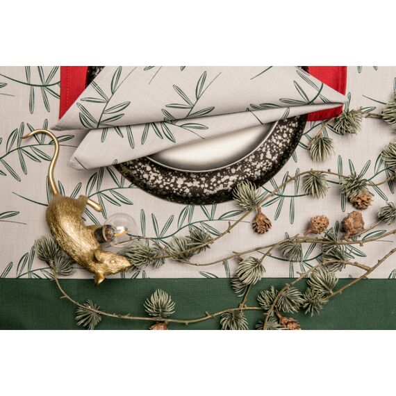 Скатерть на стол из хлопка зеленого цвета Russian North, 150х250 см, Tkano, изображение 4