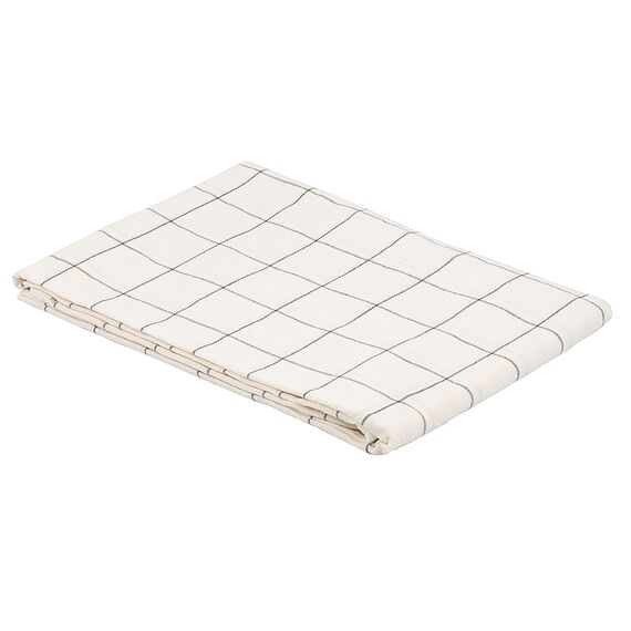 Скатерть из хлопка белого цвета в клетку из коллекции Essential, 170х170 см, Tkano, изображение 3