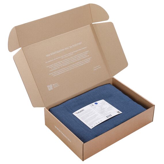 Скатерть из стираного льна синего цвета из коллекции Essential, 150х250 см, Tkano, изображение 3