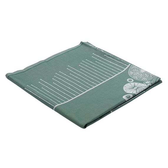 Скатерть из хлопка зеленого цвета с рисунком Ледяные узоры из коллекции New Year Essential, 180х260см, Tkano, изображение 3