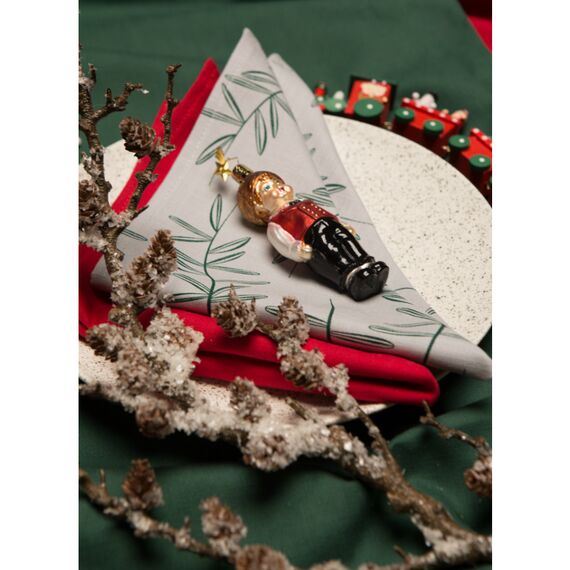 Салфетка сервировочная из хлопка с графичным принтом Папоротник Russian North, 45х45 см, Tkano, изображение 3