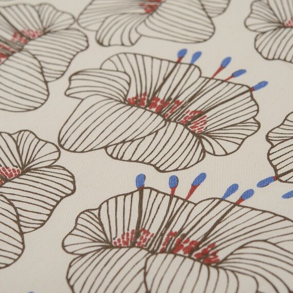 Салфетка сервировочная из хлопка молочного цвета с принтом Цветы из коллекции Prairie, 45х45 см, Tkano, изображение 3