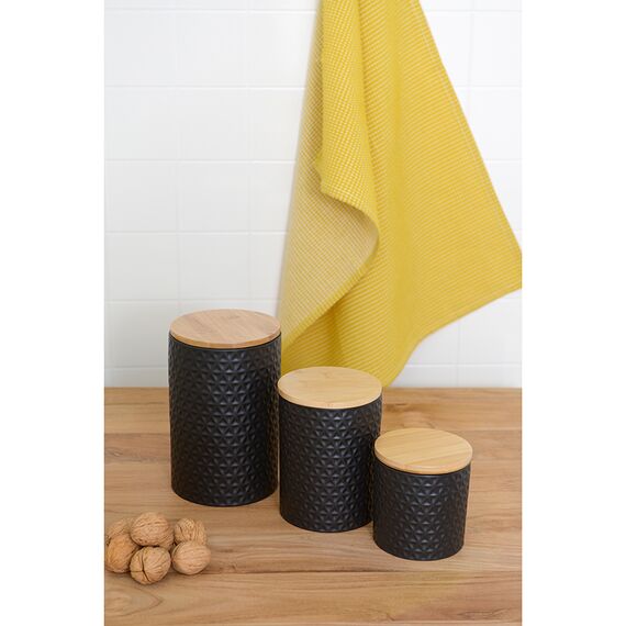 Банка для хранения керамическая Farah, 480 мл, черная, Liberty Jones, изображение 4