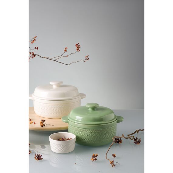 Кастрюля жаропрочная Country Mill, 1,9 л, светло-зеленая, Liberty Jones, изображение 2