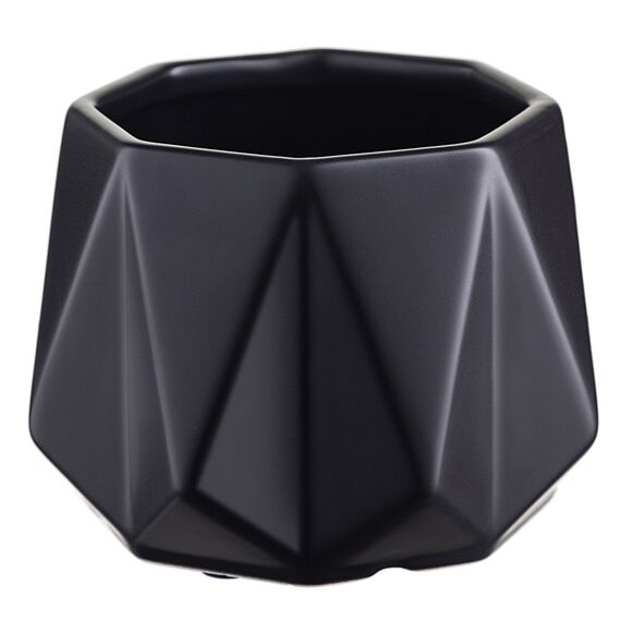 Горшок цветочный Rhombus, 12,5 см, матовый черный, Liberty Jones, изображение 2