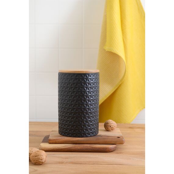 Банка для хранения керамическая Farah, 1,5 л, черная, Liberty Jones, изображение 3