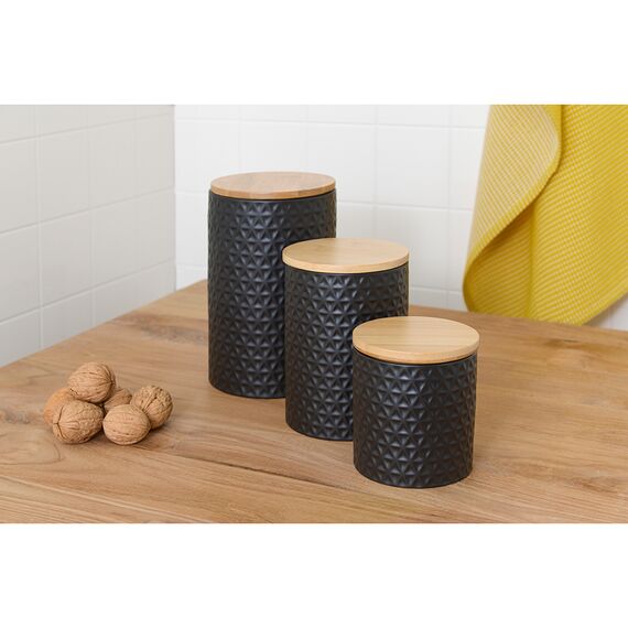 Банка для хранения керамическая Farah, 900 мл, черная, Liberty Jones, изображение 4