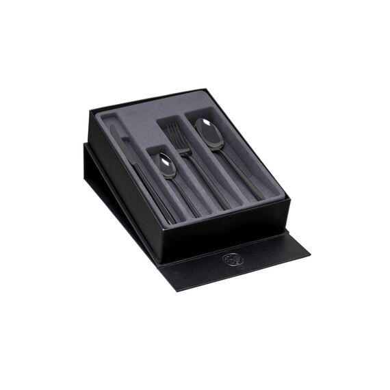 Набор из 24 столовых приборов на 6 персон, нержавеющая сталь, черное покрытие, Stiletto Total Black, Broggi, изображение 2