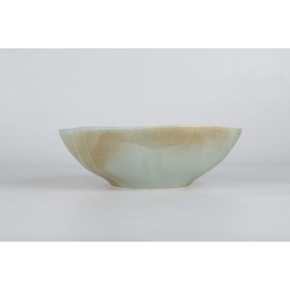 Салатник с неровными краями 1л, 24 см , h 7,5 см, коричнево-бирюзовый,  серия Shade, Home chef, изображение 3