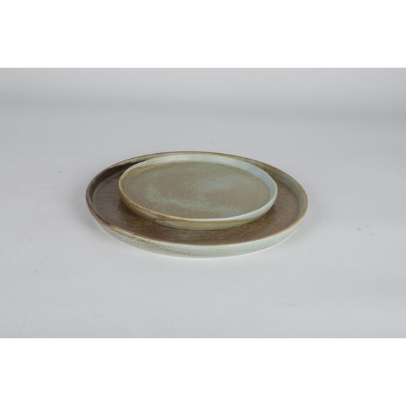 Тарелка десертная круглая 19,5 см с вертикальным бортом, коричнево-бирюзовая,  серия Shade, Home chef, изображение 4