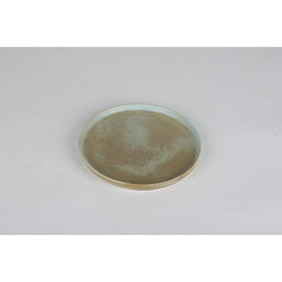 Тарелка обеденная круглая 26,5 см с вертикальным бортом,  коричнево-бирюзовая, серия Shade, Home chef, изображение 3