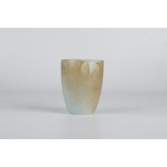 Чашка без ручки 300 мл, h 10 см, диаметр 8 см, коричнево-бирюзовая,  серия Shade, Home chef, изображение 3