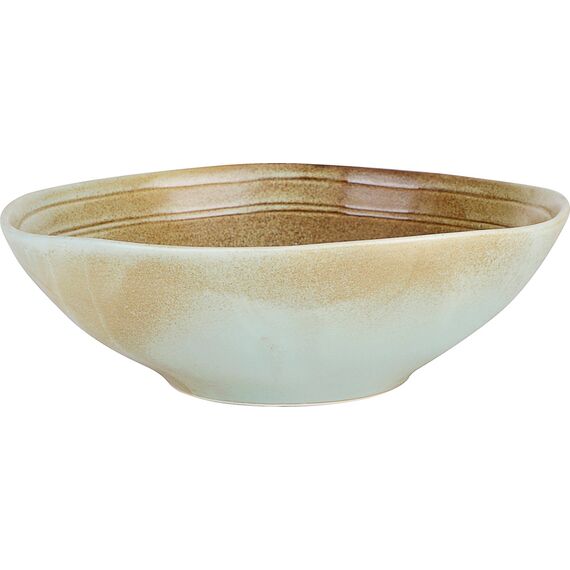 Салатник с неровными краями 1л, 24 см , h 7,5 см, коричнево-бирюзовый,  серия Shade, Home chef