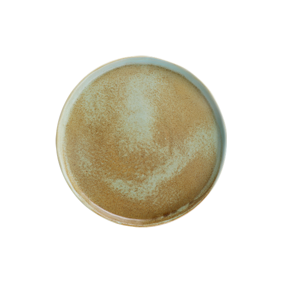 Тарелка обеденная круглая 26,5 см с вертикальным бортом,  коричнево-бирюзовая, серия Shade, Home chef