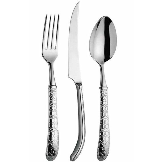 Набор из 24 столовых приборов: 6 вилок, 6 ложек, 6 ножей, 6 чайных ложек, нержавеющая сталь, Ali Baba, Broggi