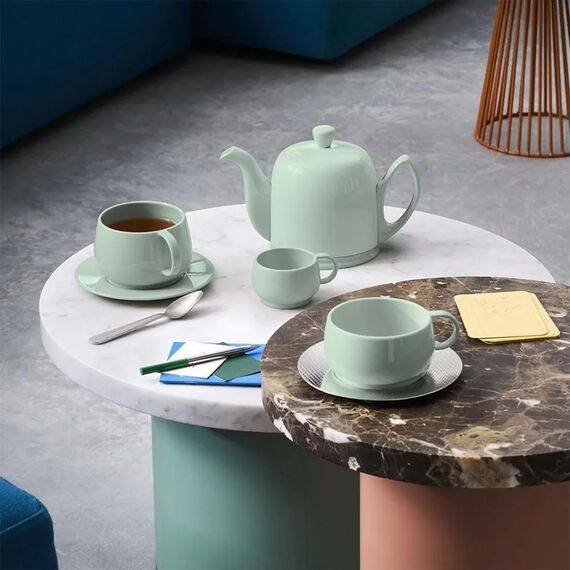 Чайник заварочный на 6 чашки миндально-зеленого цвета 1000 мл керамика, коллекция SALAM Almond Green Monochrome, Guy Degrenne, изображение 2