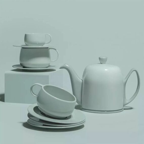 Чайник заварочный на 6 чашки миндально-зеленого цвета 1000 мл керамика, коллекция SALAM Almond Green Monochrome, Guy Degrenne, изображение 3