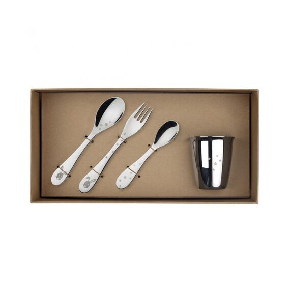 Набор 4 предмета чашка + ложка + вилка + стакан нерж.сталь, коллекция OCTAVE & SIDONIE, Guy Degrenne