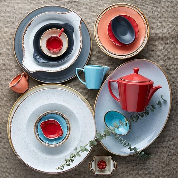 Тарелка 30 см безбортовая фарфор, Seasons Черный, Porland, изображение 3