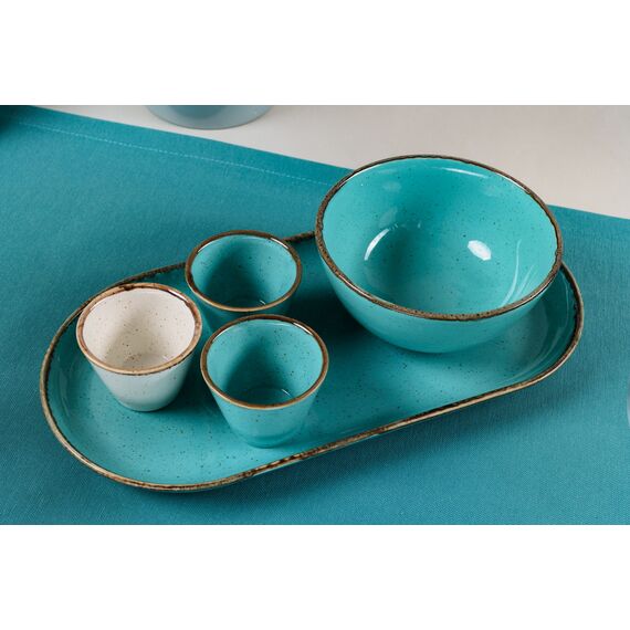 Тарелка мелкая без рима 30 cm, Seasons Бирюзовый, Porland, изображение 11