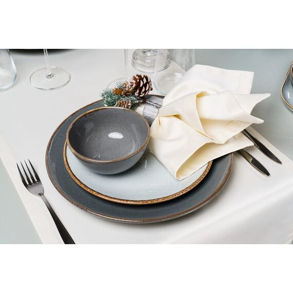 Салатник 25 см фарфор, Seasons Темно-серый, Porland, изображение 7