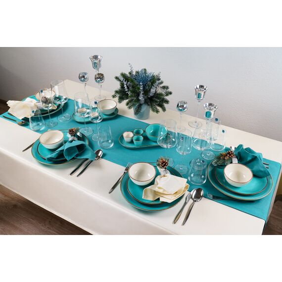 Тарелка мелкая без рима 30 cm, Seasons Бирюзовый, Porland, изображение 7