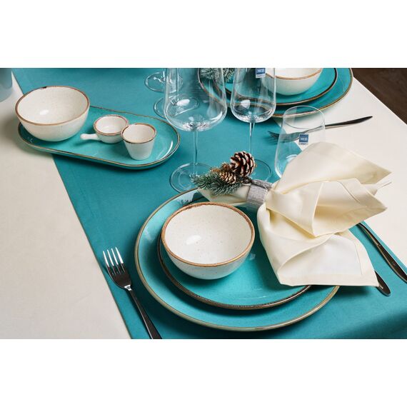 Тарелка мелкая без рима 30 cm, Seasons Бирюзовый, Porland, изображение 12