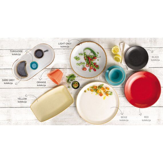 Тарелка 30 см безбортовая фарфор, Seasons Черный, Porland, изображение 6