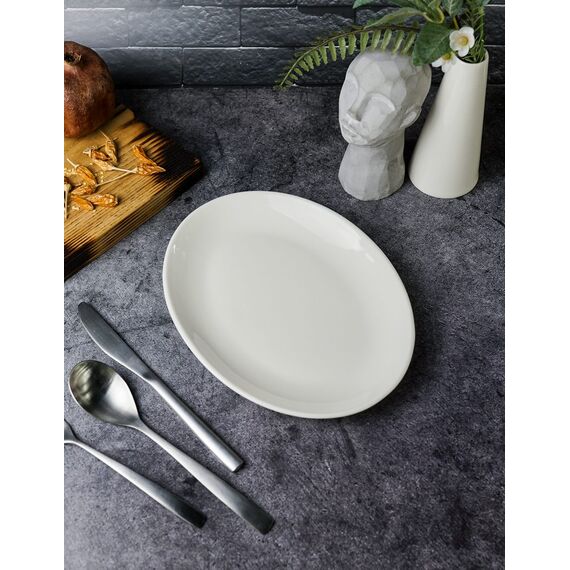 Тарелка овальная 24 см, Seasons Белый, Porland