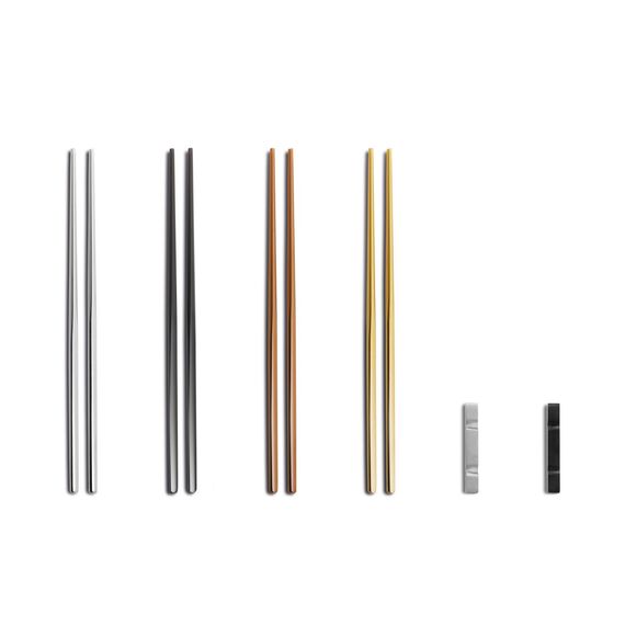 Набор из 2 палочек для еды 18/10, цвет золотой 23 см, Kyoto 18/10, Comas, изображение 2