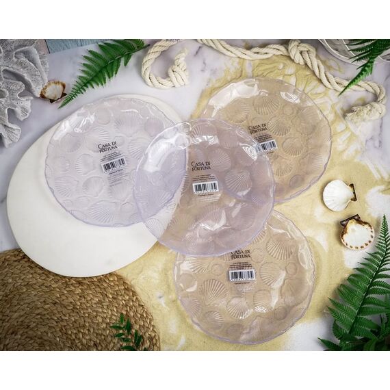 Набор обеденных тарелок 21 см Scallops, 4 шт., цвет пастельно-сиреневый, Casa di fortuna