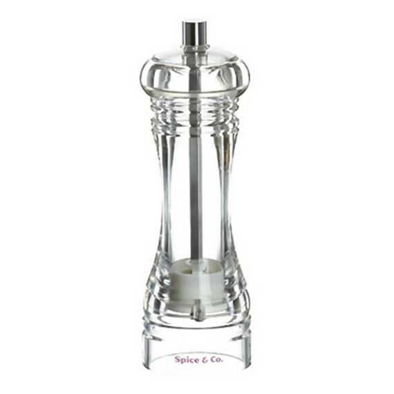 Мельница для соли и перца h 16 см, акрил, прозрачная, серия SPICE & CO, Bisetti