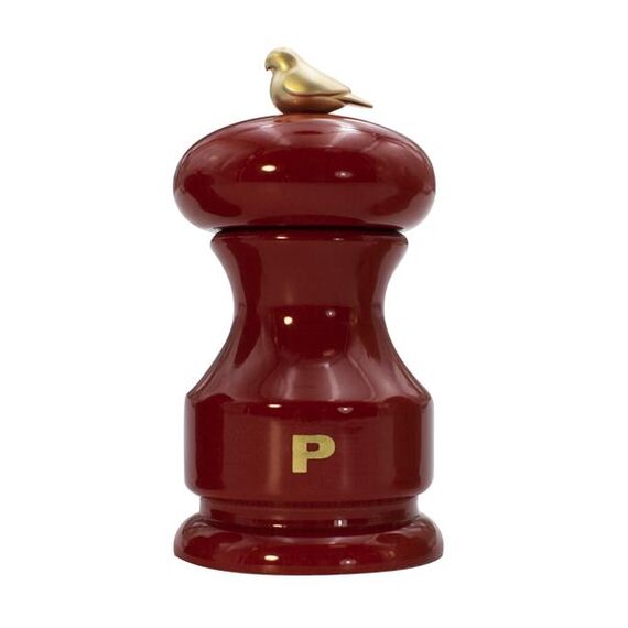 Мельница для перца 11 см, бук лакированный, цвет красный, серия Bird, Bisetti